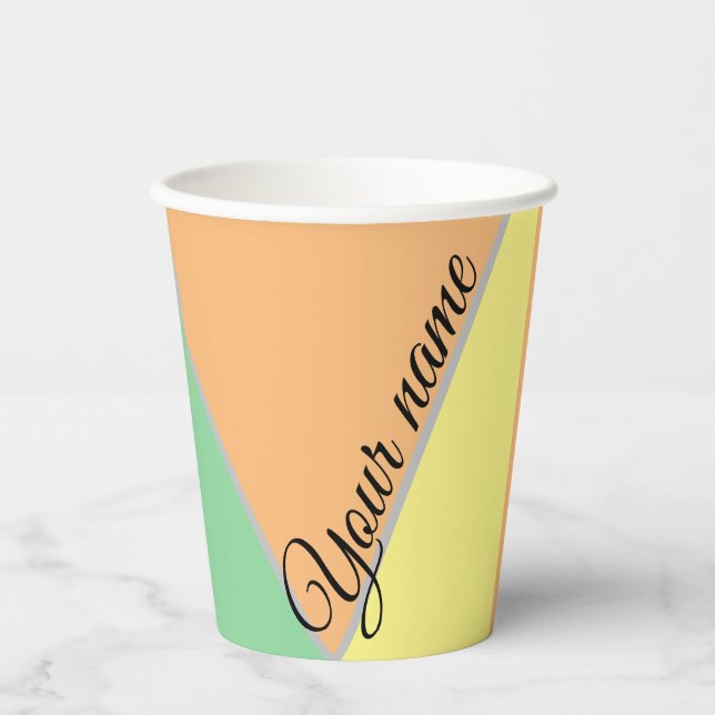 Retro-Vintage Farben Pappbecher (Vorderseite)