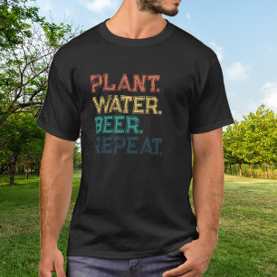 Retro Vintage Farben Pflanze Wasser Beer wiederhol T-Shirt