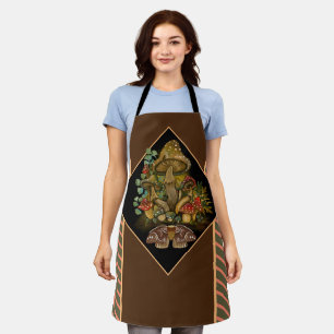 Retro Vintage Farben Pilz & Modekunst Schürze