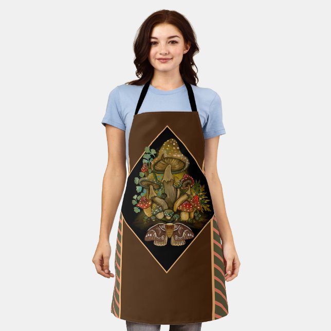 Retro Vintage Farben Pilz & Modekunst Schürze (Getragen)