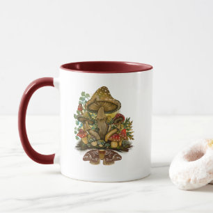 Retro Vintage Farben Pilz & Modekunst Tasse