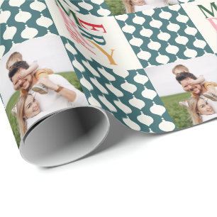 Retro-vintage-farbige Typografie Weihnachtsfoto Geschenkpapier