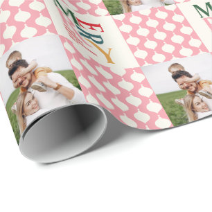 Retro-vintage-farbige Typografie Weihnachtsfoto Geschenkpapier