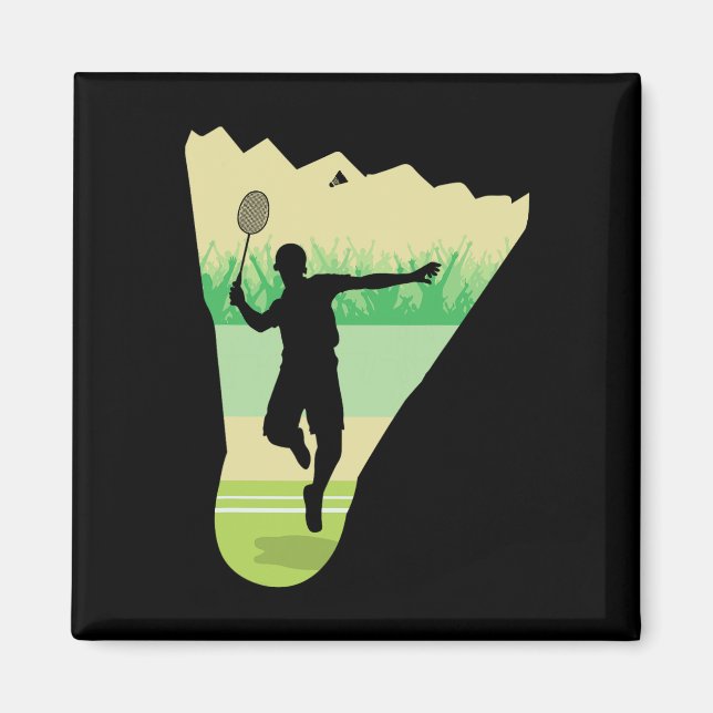Retro-Vintage-Federballspieler Badminton  Magnet (Vorne)