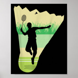Retro Vintage Federballspieler Badminton Poster