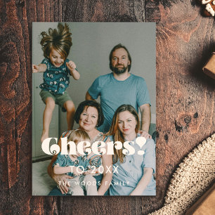 Retro Vintage Feiern zum Neujahrsfest 2025 Feiertagskarte