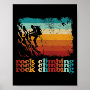 Retro Vintage Felsenkletterer Klettern Poster