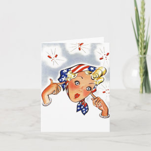 Retro Vintage Firecracker Niedliche leere Notizkar Karte