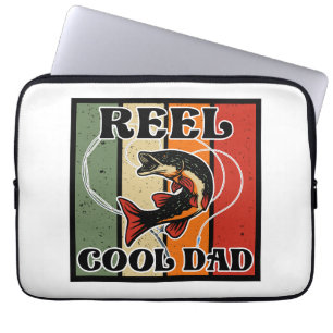 Retro Vintage Fischerei Rollen Cooler Vater Fische Laptopschutzhülle