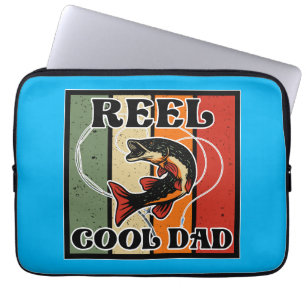 Retro Vintage Fischerei Rollen Cooler Vater Fische Laptopschutzhülle