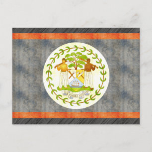 Retro Vintage Flagge von Belize Postkarte