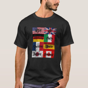 Retro-Vintage-Flaggen der Welt Illustration Grafik T-Shirt