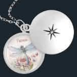 Retro Vintage Fliege wie eine Libelle Medaillon<br><div class="desc">Retro thematische Libelle mit einem motivierend Zitat: Fliegen wie eine Libelle. Kann mit Namen personalisiert werden.</div>