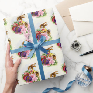 retro-vintage-fliesiges Osterhase-Feiertag Geschenkpapier