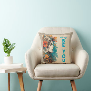 Retro Vintage Flower Power Kissen