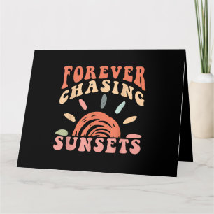 Retro Vintage Forever beim Jagen von Sonnenuntergä Karte