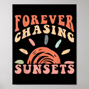 Retro Vintage Forever Sonnenuntergänge Jagen Somme Poster