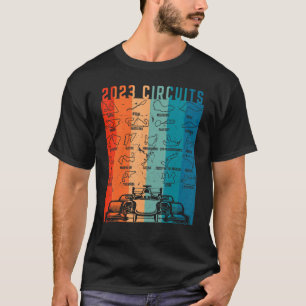 Retro Vintage Formel Rennstrecken Circuit Rennspor T-Shirt