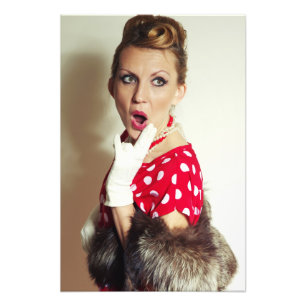 Retro-Vintage-Frau Fotodruck