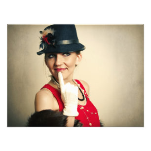 Retro-Vintage-Frau Fotodruck
