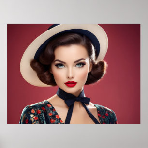 Retro-Vintage-Frau Poster