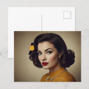 Retro-Vintage-Frau Postkarte