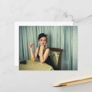 Retro Vintage Frau Postkarte