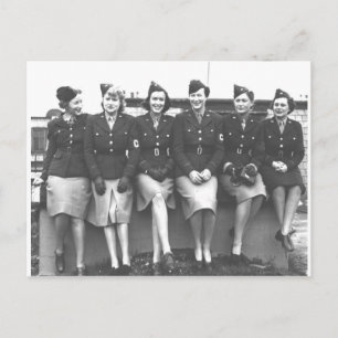 Retro Vintage Frauen in einheitlichen militärische Postkarte