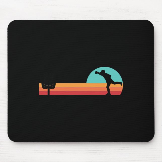 Retro Vintage Frisbee Golf Spieler Disc Golf  Mousepad (Vorne)