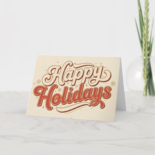 Retro Vintage Frohe Feiertage Weihnachten (Vorderseite)