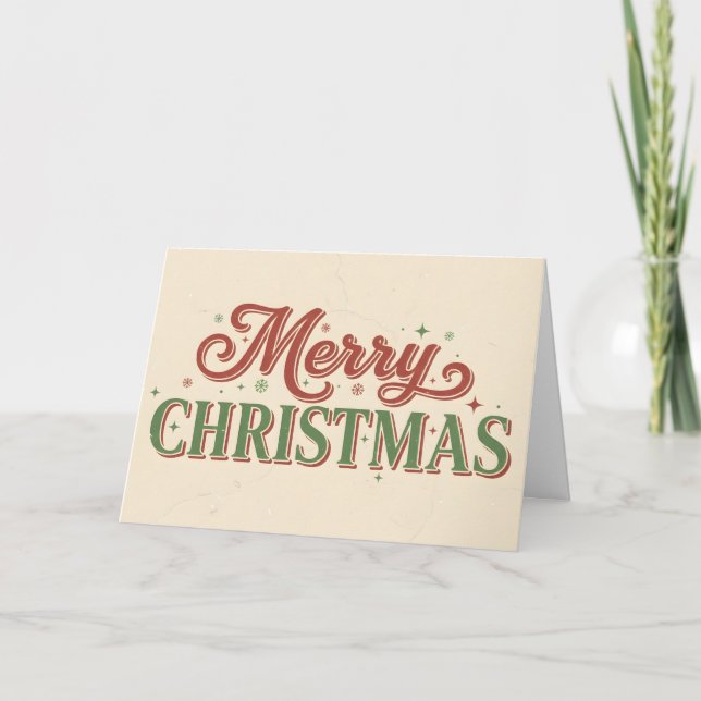 Retro Vintage Frohe Weihnachten (Vorderseite)