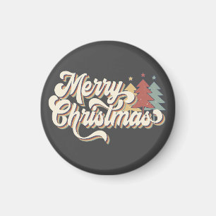 Retro-Vintage-Frohe-Weihnachten-Typografie Magnet