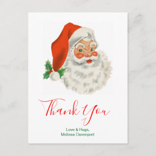Retro-Vintage-fröhlicher Weihnachtsmann Dankeschön Postkarte
