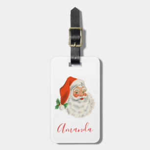Retro-Vintage-fröhlicher Weihnachtsmann Weihnachte Gepäckanhänger