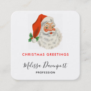 Retro Vintage fröhlicher Weihnachtsmann Weihnachte Quadratische Visitenkarte