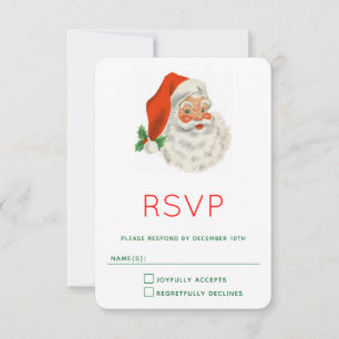 Retro Vintage fröhlicher Weihnachtsmann Weihnachte RSVP Karte