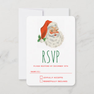 Retro-Vintage-fröhlicher Weihnachtsmann Weihnachte RSVP Karte
