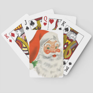 Retro Vintage fröhlicher Weihnachtsmann Weihnachte Spielkarten