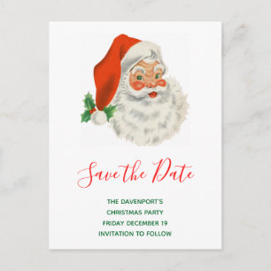 Retro Vintage fröhlicher Weihnachtsmann Xmas Merke Einladungspostkarte