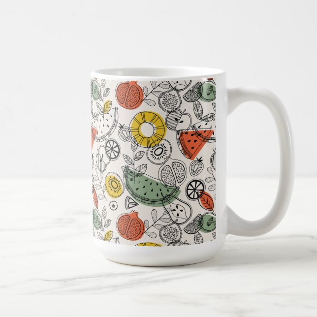 Retro Vintage Fruchtmuster Kaffeetasse (Rechts)
