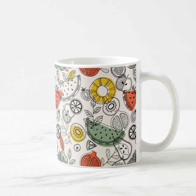 Retro Vintage Fruchtmuster Kaffeetasse (Rechts)