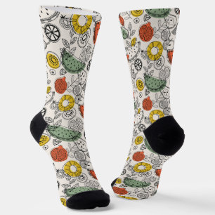 Retro Vintage Fruchtmuster Socken