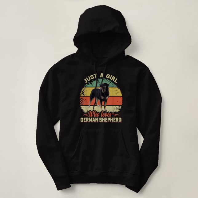 Retro Vintage Funny German Shepherd Girls Do Hoodie (Design vorne)