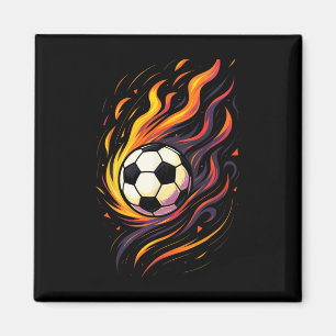 Retro Vintage Fußball Fußball Flammen Sport Byll Magnet