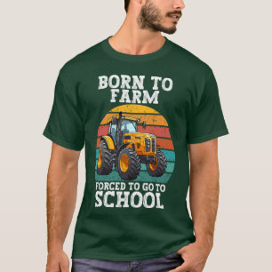 Retro Vintage Geboren um zu farmen, gezwungen zur  T-Shirt