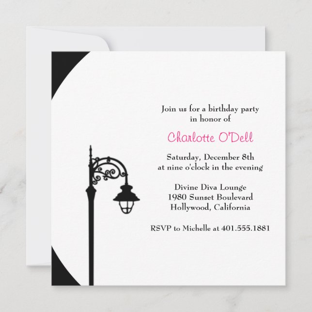 Retro/Vintage Geburtstagsparty Einladung (Vorderseite)