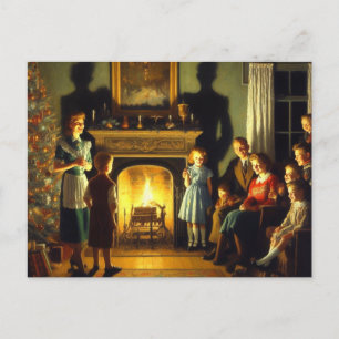 Retro-Vintage-Geister-Weihnachten-Horror Postkarte