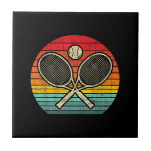 Retro Vintage gekreuzter Tennis-Schläger - Sportli Fliese