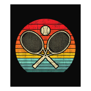 Retro Vintage gekreuzter Tennis-Schläger - Sportli Fotodruck