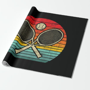 Retro Vintage gekreuzter Tennis-Schläger - Sportli Geschenkpapier